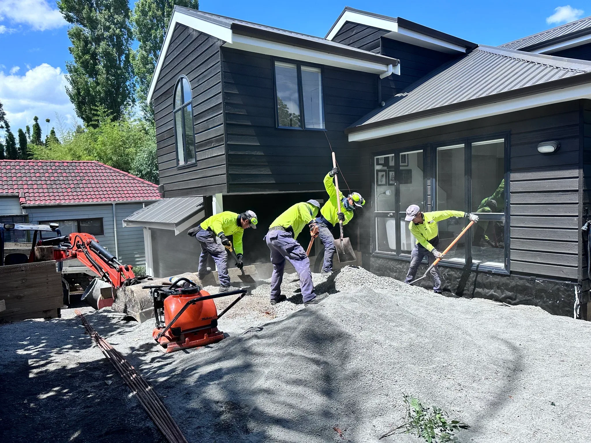 Holland crew on a landscape build site