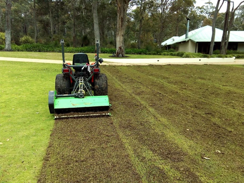 Sportsfield turf renovation and aeration on an Auckland sports ground