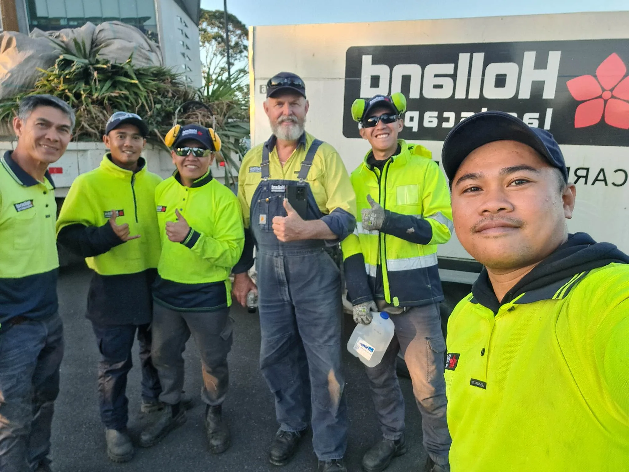 Holland Landscaping crew on an Auckland school campus